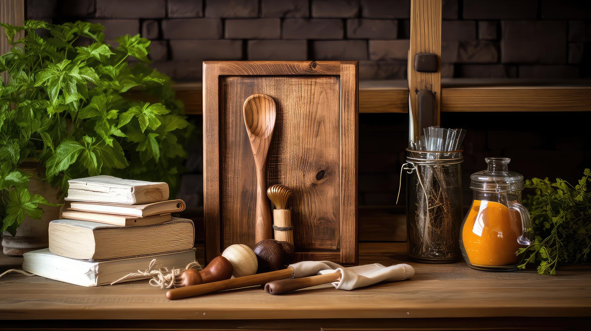 Cozy culinary studio with workspace and tools