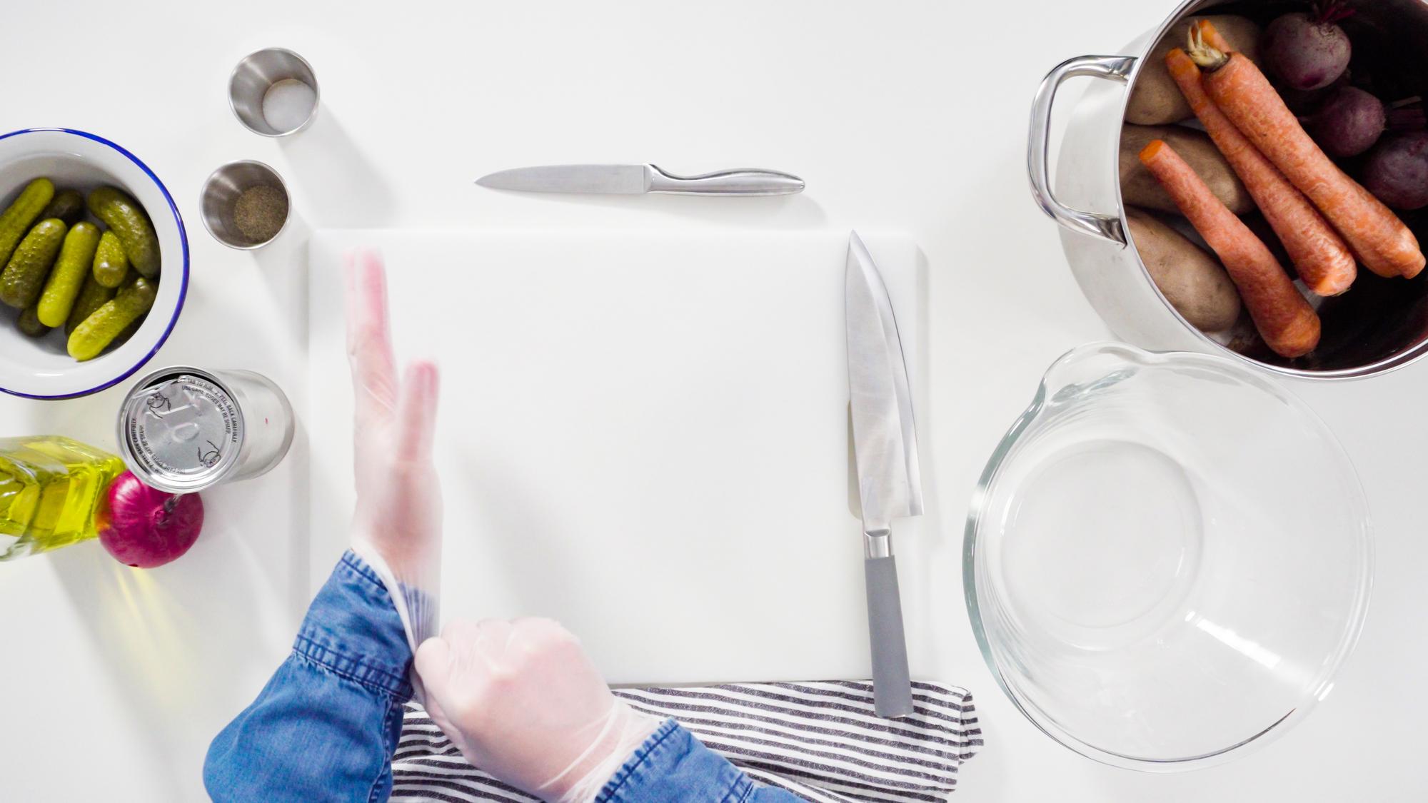 Selection of packaged culinary course materials